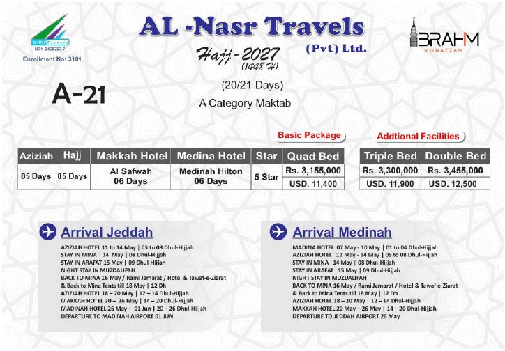 20 Days Hajj Package